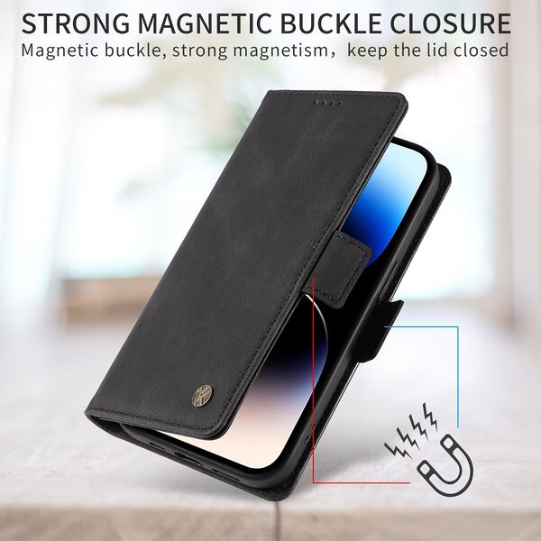 Θήκη Xiaomi Redmi 15C 4G (173mm) / Poco C85 4G (173mm) - YIKATU YK-005 - Flip Πορτοφόλι από Συνθετικό Δέρμα (PU) με TPU - Μαύρο - Wallet/Stand - Εικόνα 7