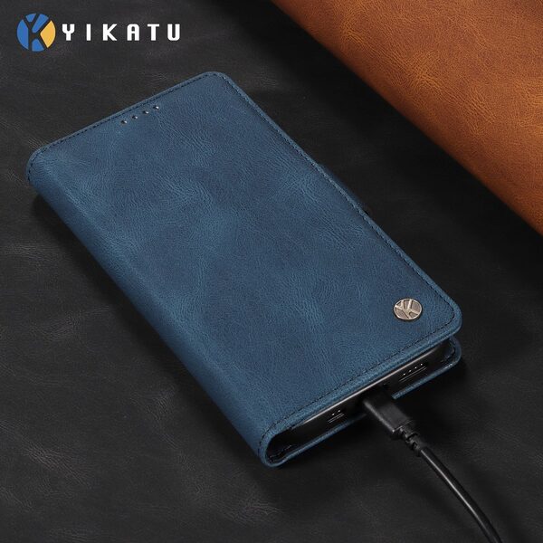 Θήκη Xiaomi Redmi 15C 4G (173mm) / Poco C85 4G (173mm) - YIKATU YK-005 - Flip Πορτοφόλι από Συνθετικό Δέρμα (PU) - Μπλε - Wallet/Stand - Εικόνα 6