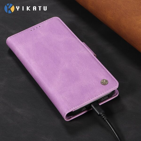 Θήκη Xiaomi Redmi 15C 4G (173mm) / Poco C85 4G (173mm) - YIKATU YK-005 - Flip Πορτοφόλι από Συνθετικό Δέρμα (PU) - Μωβ - Wallet/Stand - Εικόνα 6