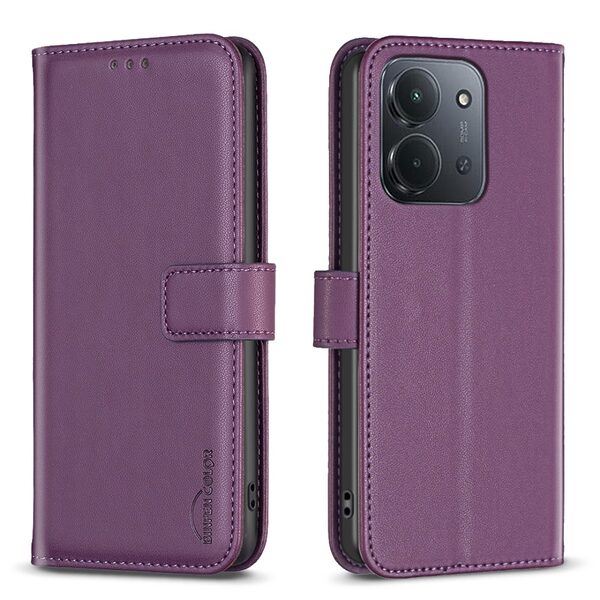 Θήκη Xiaomi Redmi 15C 5G (173mm) / 4G (173mm) - BINFEN COLOR BF17 - Flip Πορτοφόλι από Συνθετικό Δέρμα (PU) - Μωβ Σκούρο - Wallet/Stand