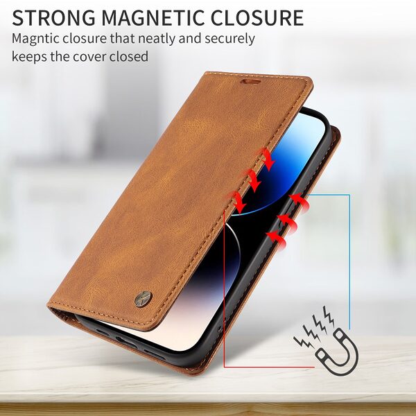 Θήκη Xiaomi Redmi 15C 5G (173mm) / 4G (173mm) - YIKATU YK-004 - Flip Πορτοφόλι από Συνθετικό Δέρμα (PU) με TPU - Καφέ - Wallet/Stand - Εικόνα 6