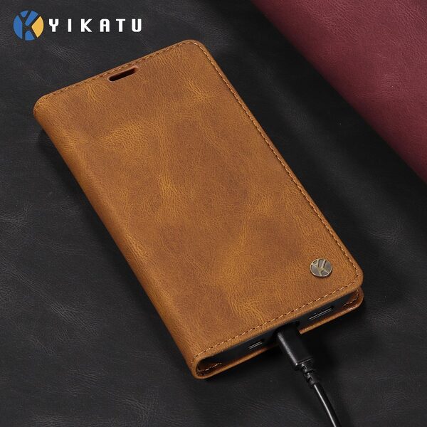 Θήκη Xiaomi Redmi 15C 5G (173mm) / 4G (173mm) - YIKATU YK-004 - Flip Πορτοφόλι από Συνθετικό Δέρμα (PU) με TPU - Καφέ - Wallet/Stand - Εικόνα 8