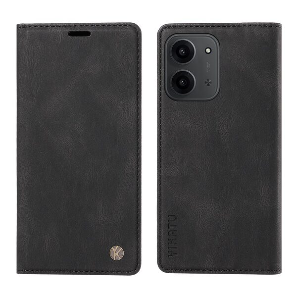 Θήκη Xiaomi Redmi 15C 5G (173mm) / 4G (173mm) - YIKATU YK-004 - Flip Πορτοφόλι από Συνθετικό Δέρμα (PU) - Μαύρο - Wallet/Stand