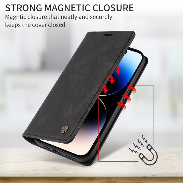 Θήκη Xiaomi Redmi 15C 5G (173mm) / 4G (173mm) - YIKATU YK-004 - Flip Πορτοφόλι από Συνθετικό Δέρμα (PU) - Μαύρο - Wallet/Stand - Εικόνα 7
