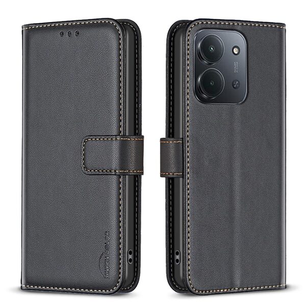 Θήκη Xiaomi Redmi 15C 5G (173mm) / 4G (173mm) - BINFEN COLOR BF17 - Flip Πορτοφόλι από Συνθετικό Δέρμα (PU) - Μαύρο - Wallet/Stand