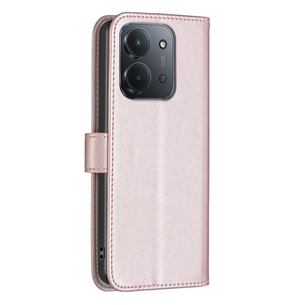 Θήκη Xiaomi Redmi 15C 5G (173mm) / 4G (173mm) - BINFEN COLOR BF17 - Flip Πορτοφόλι από Συνθετικό Δέρμα (PU) - Ροζ Χρυσό - Wallet/Stand - Εικόνα 4