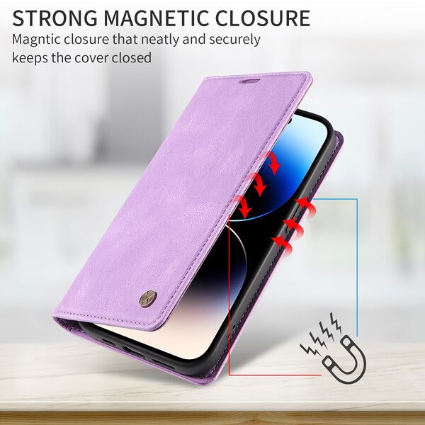 Θήκη Xiaomi Redmi 15C 5G (173mm) / 4G (173mm) - YIKATU YK-004 - Flip Πορτοφόλι από Συνθετικό Δέρμα (PU) - Μωβ - Wallet/Stand - Εικόνα 5