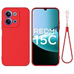 Θήκη Xiaomi Redmi 15C 5G (173mm) / 4G (173mm) - OEM - Πλάτη Σιλικόνης - Κόκκινο - Λουράκι