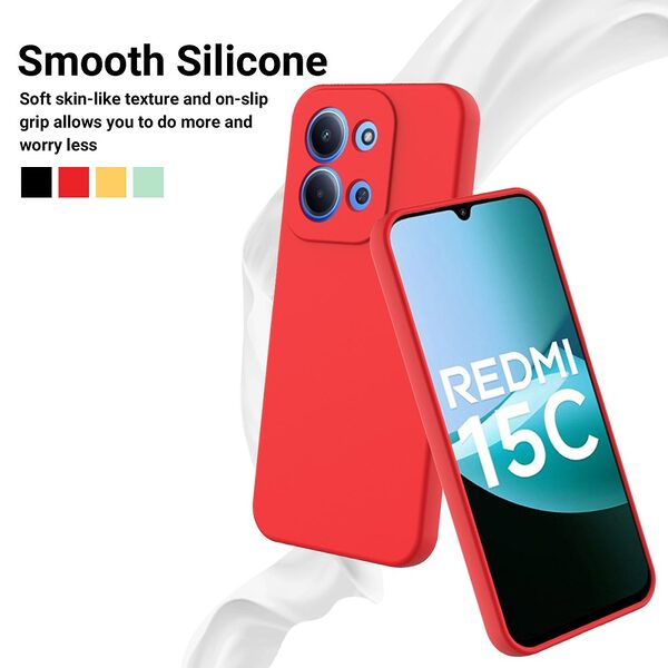 Θήκη Xiaomi Redmi 15C 5G (173mm) / 4G (173mm) - OEM - Πλάτη Σιλικόνης - Κόκκινο - Λουράκι - Εικόνα 3