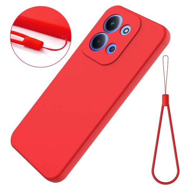 Θήκη Xiaomi Redmi 15C 5G (173mm) / 4G (173mm) - OEM - Πλάτη Σιλικόνης - Κόκκινο - Λουράκι - Εικόνα 7
