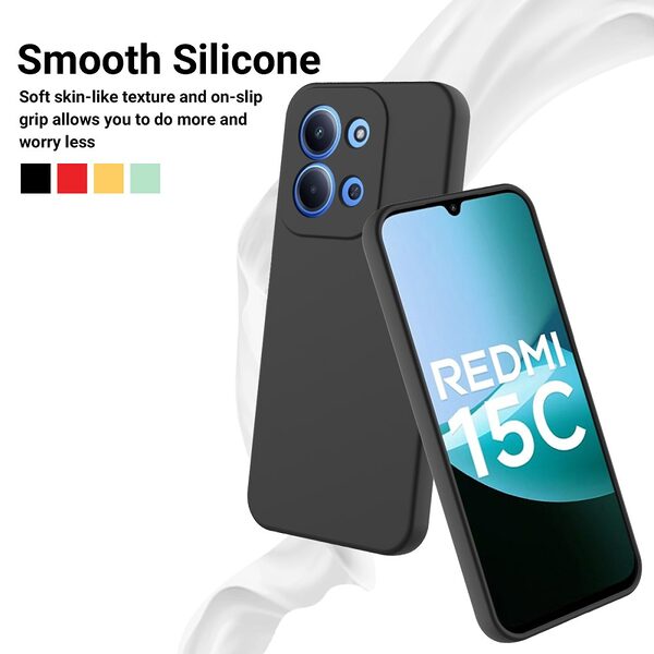 Θήκη Xiaomi Redmi 15C 5G (173mm) / 4G (173mm) - OEM - Πλάτη Σιλικόνης - Μαύρο - Λουράκι - Εικόνα 3