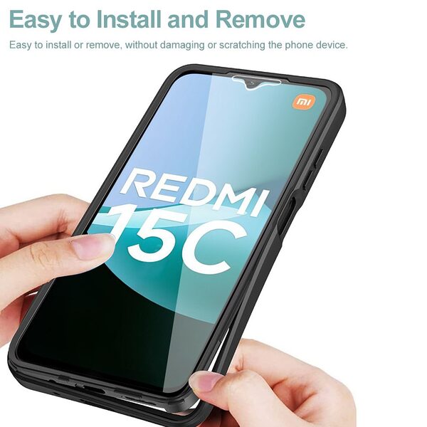 Θήκη Xiaomi Redmi 15C 5G (173mm) / Redmi 15C 4G (173mm) / Poco C85 4G (173mm) - OEM - Σκληρή Θήκη PC+TPU - Μαύρο - Εικόνα 4