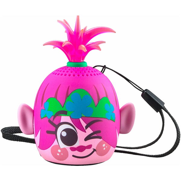 eKids Trolls World Tour Φορητό ηχείο Bluetooth για παιδιά με λουράκι καρπού (Ροζ/Μωβ) - Image 1