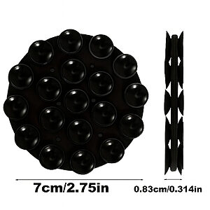 Διπλής όψης βεντουζάκια σιλικόνης σε κομψό μαύρο χρώμα - Ισχυρή πρόσφυση που κρατάει σταθερά το κινητό σου στο αυτοκίνητο, γραφείο ή σπίτι χωρίς να αφήνει υπολείμματα