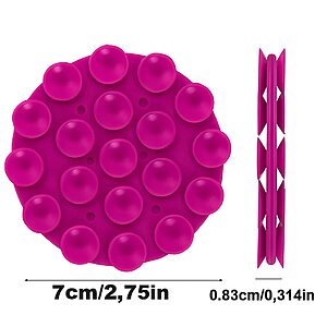 Εντυπωσιακό βεντουζάκι σιλικόνης σε φούξια απόχρωση με διπλή όψη και 18 ισχυρά σημεία αναρρόφησης - Ιδανικό για ασφαλή στήριξη του κινητού σου σε οποιαδήποτε λεία επιφάνεια