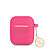 Guess Printed Gold Logo Θήκη προστασίας από σιλικόνη για Apple Airpods 1/2 με χρυσό κρεμαστό στολίδι (Φούξια)