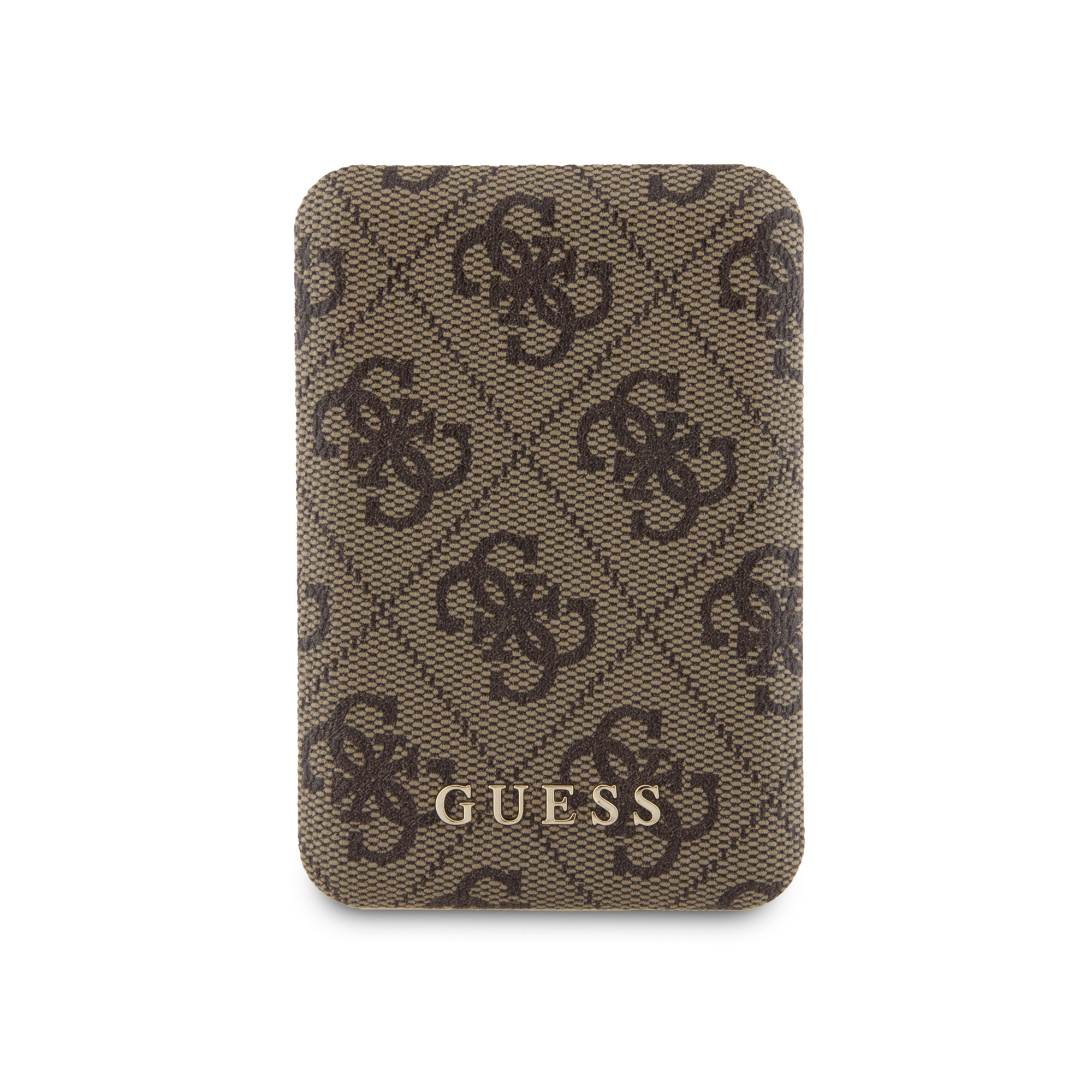 GUPB5FP4EMGW_1 Guess 4G Leather Metal Logo Magsafe Powerbank 5000mAh 15W - Brown - Image 1