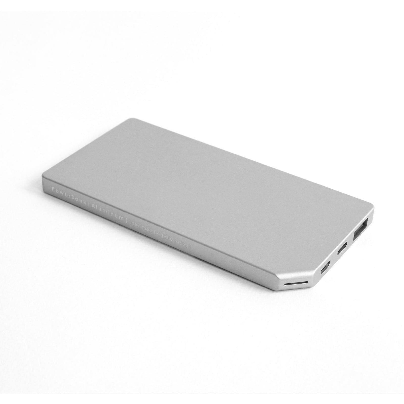 PB_w_1800x1800-1 DesignNest PowerBank |Slim| Aluminium 5.000mAh microUSB/Lightning - Ασημί - Image 1