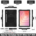 Θήκη Samsung Galaxy Tab S11 Ultra - OEM - Σκληρή Θήκη PC+TPU - Μαύρο - Stand - Εικόνα 3