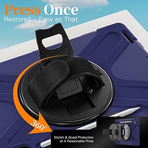 TEMPERED GLASS ZTE 22 Θήκη Samsung Galaxy Tab S11 Ultra - OEM - Σκληρή Θήκη PC+TPU - Μπλε - Stand/Λουράκι - Εικόνα 2