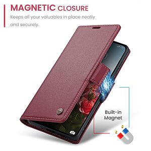 Θήκες Κινητών Αξεσουάρ Xiaomi Redmi 5 Plus 26 Θήκη Xiaomi 15T 5G - CASEME 023 - Flip Πορτοφόλι από Συνθετικό Δέρμα (PU) με TPU - Κόκκινο - RFID/Wallet/Stand - Εικόνα 2