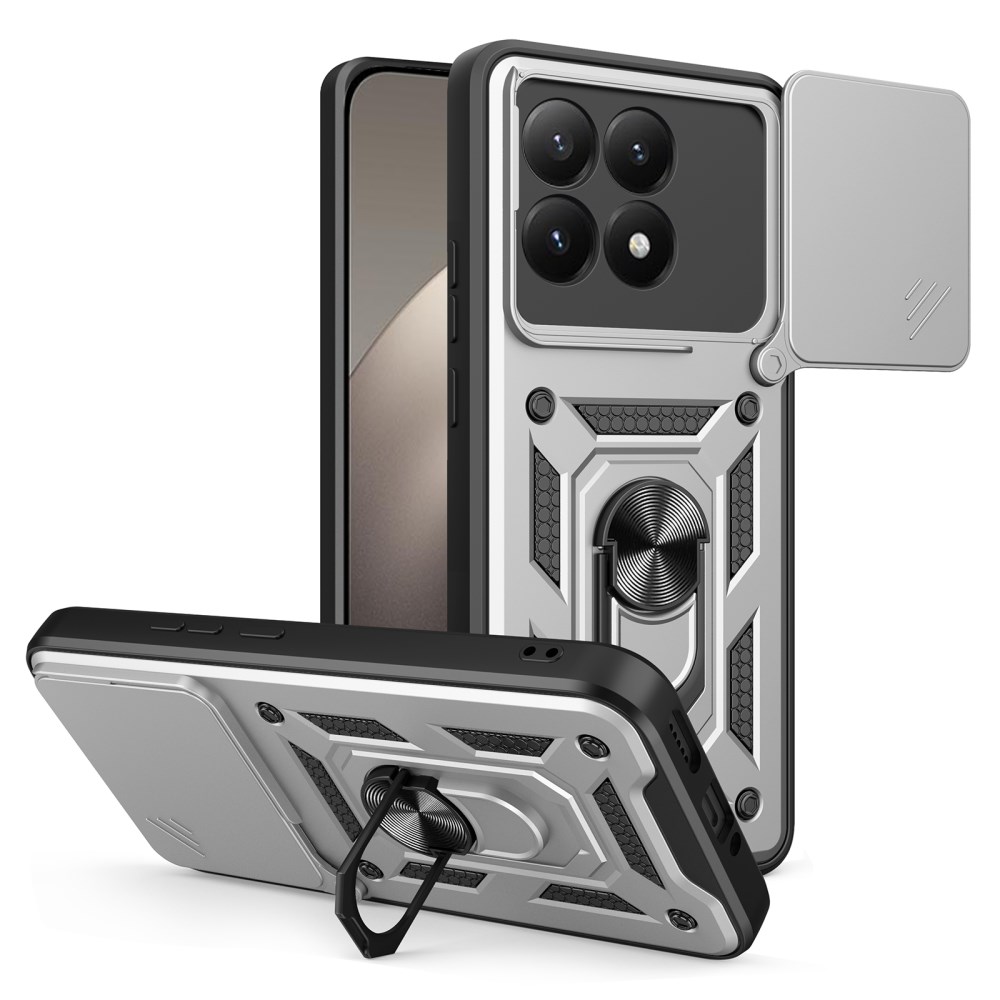 Θήκη Xiaomi 15T 5G - OEM - Σκληρή Θήκη PC+TPU - Ασημί - Stand Θήκη Xiaomi 15T 5G - OEM - Σκληρή Θήκη PC+TPU - Ασημί - Stand