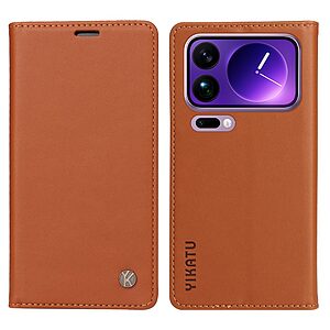 ΘΗΚΕΣ ΚΙΝΗΤΩΝ ΑΞΕΣΟΥΑΡ ASUS 29 Θήκη Xiaomi 17 Pro Max 5G - YIKATU - Flip Πορτοφόλι από Συνθετικό Δέρμα (PU) με TPU - Καφέ - Wallet/Stand