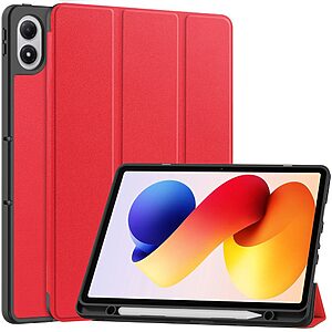 Θήκη Xiaomi Redmi Pad 2 Pro - OEM - Flip Θήκη από Συνθετικό Δέρμα (PU) με TPU - Κόκκινο - Stand