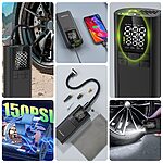 Φορητή Ηλεκτρική Τρομπα Power Bank 8000mAh & Φακός Wozinsky WPEP-8000 compressor μαύρο - Image 2