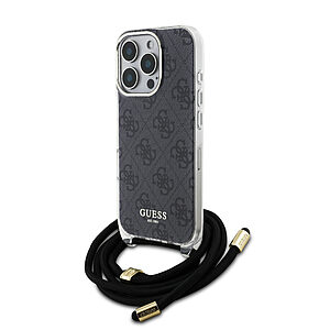 Guess - IML 4G Printed Θήκη με Crossbody Strap για iPhone 16 Pro Max – Black