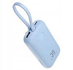 Power bank Veger K1 - 10,000mAh 35W PD με Digital Display και ενσωματωμένα καλώδια Non-MFI Lightning & USB-C Cable - λευκό - Εικόνα 2