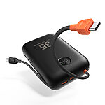 Power bank Veger K3 - 30,000mAh 35W PD με Digital Display και ενσωματωμένα καλώδια Non-MFI Lightning & USB-C Cable - λευκό - Εικόνα 2