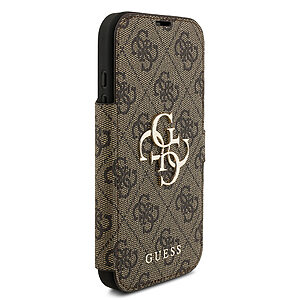 ΘΗΚΕΣ ΚΙΝΗΤΩΝ ΑΞΕΣΟΥΑΡ LG G Flex 2 36 Θήκη Guess Book Folding Stand με χρυσό 4G metal logo iPhone 17 Pro καφέ - Εικόνα 2