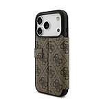 Θήκη Guess Book Folding Stand με χρυσό 4G metal logo iPhone 17 Pro καφέ - Εικόνα 3