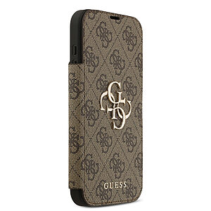 ΘΗΚΕΣ ΚΙΝΗΤΩΝ ΑΞΕΣΟΥΑΡ LG G Flex 2 34 Θήκη Guess Book Folding Stand με χρυσό 4G metal logo iPhone 17 Pro Max καφέ - Εικόνα 2