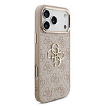 Θήκη Guess classic silver 4G logo TPU και επικάλυψη δερματίνης για iPhone 17 Pro Max ροζ - Εικόνα 2