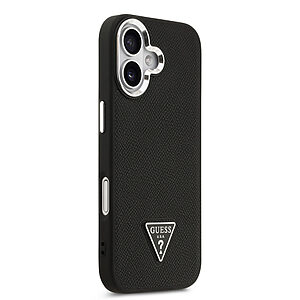 ΘΗΚΕΣ ΚΙΝΗΤΩΝ ΑΞΕΣΟΥΑΡ LG G Flex 2 58 Θήκη Guess Magsafe με metal triangle logo TPU και επικάλυψη δερματίνης με ανάγλυφη επιφάνεια για iPhone 17 μαύρο - Εικόνα 2