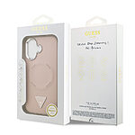 Θήκη Guess Magsafe με metal triangle logo TPU και επικάλυψη δερματίνης για iPhone 17 ροζ - Εικόνα 4