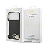 Θήκη Guess Magsafe με metal triangle logo TPU και επικάλυψη δερματίνης με ανάγλυφη επιφάνεια για iPhone 17 Pro max μαύρο - Εικόνα 4
