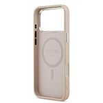 Θήκη Guess Magsafe με metal triangle logo TPU και επικάλυψη δερματίνης για iPhone 17 Pro Max ροζ - Εικόνα 3