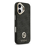 Θήκη Guess με διακριτικό χρυσό 4G metal logo TPU και επικάλυψη δερματίνης και κομψό strap λαιμού για iPhone 17 μαύρο - Εικόνα 2