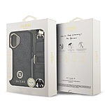 Θήκη Guess με διακριτικό χρυσό 4G metal logo TPU και επικάλυψη δερματίνης και κομψό strap λαιμού για iPhone 17 μαύρο - Εικόνα 5