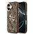 Εντυπωσιακή καφέ θήκη με το iconic 4G μοτίβο και χρυσό μεταλλικό λογότυπο Guess - Συνδυασμός premium αισθητικής με αξιόπιστη προστασία για το iPhone 17