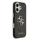 Θήκη Guess με χρυσό 4G metal logo TPU και επικάλυψη δερματίνης για iPhone 17 μαύρο - Εικόνα 2