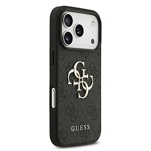 ΘΗΚΕΣ ΚΙΝΗΤΩΝ ΑΞΕΣΟΥΑΡ NOKIA LUMIA 820 45 Θήκη Guess με χρυσό 4G metal logo TPU και επικάλυψη δερματίνης και κομψό strap χειρός με χάντρες για iPhone 17 μαύρο - Εικόνα 2