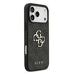 Θήκη Guess με χρυσό 4G metal logo TPU και επικάλυψη δερματίνης και κομψό strap χειρός με χάντρες για iPhone 17 Pro Max μαύρο - Εικόνα 2