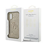 Θήκη Guess με χρυσό 4G metal logo TPU και επικάλυψη glitter για iPhone 17 χρυσό - Εικόνα 4