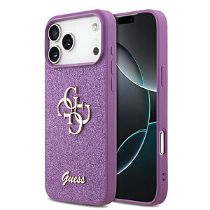 Εντυπωσιακό μωβ glitter φινίρισμα με το χρυσό 4G metal logo της Guess - Προστασία με στυλ που κάνει το iPhone σου να ξεχωρίζει κάθε μέρα