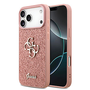 Εντυπωσιακή θήκη με glitter επικάλυψη σε ροζ απόχρωση και χρυσό 4G logo - Συνδυάζει glamorous εμφάνιση με αξιόπιστη προστασία για το iPhone 17 Pro Max σου