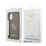 Θήκη Guess σιλικόνης classic metal 4G logo και υπογραφή Guess για iPhone 17 καφέ - Εικόνα 4
